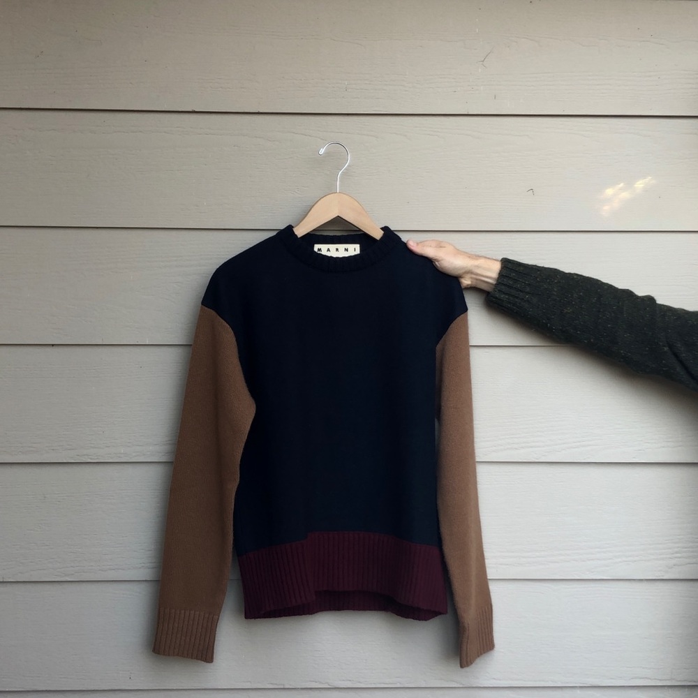 MARNI color-block crewneck sweater